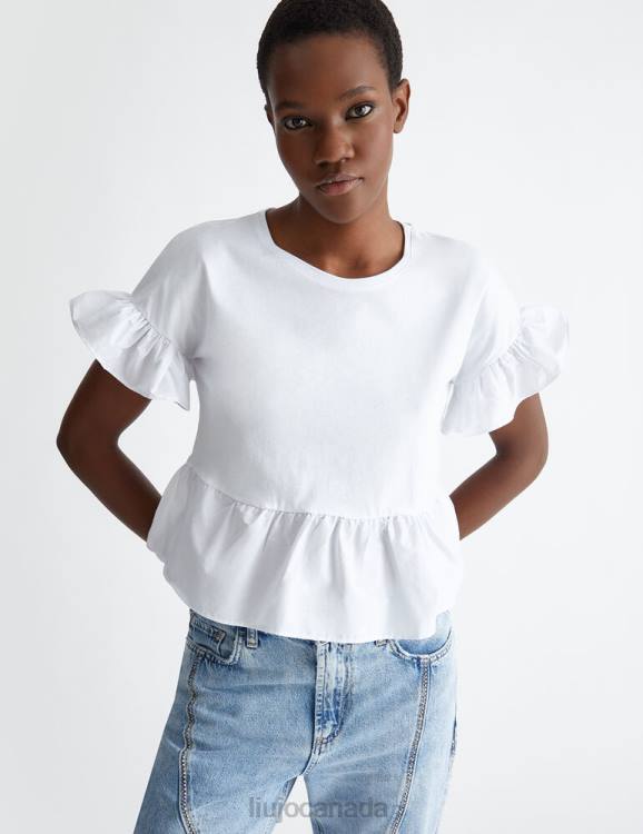 Clothing Liu Jo Jersey And Poplin T-Shirt Women F606594