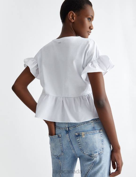 Clothing Liu Jo Jersey And Poplin T-Shirt Women F606594