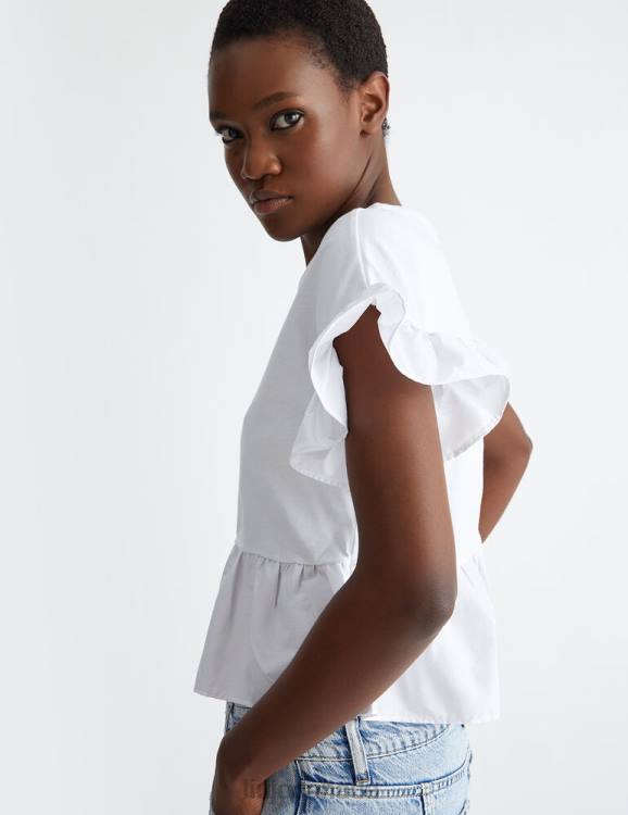 Clothing Liu Jo Jersey And Poplin T-Shirt Women F606594