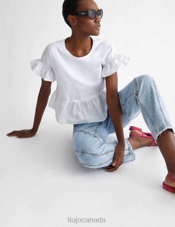 Clothing Liu Jo Jersey And Poplin T-Shirt Women F606594