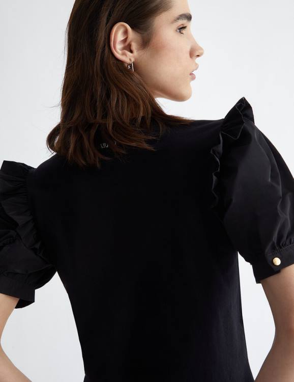 Clothing Liu Jo Jersey And Taffeta T-Shirt Women F606654