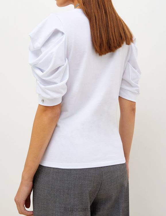 Clothing Liu Jo Jewel T-Shirt With Gathered Sleeves Women F6062722