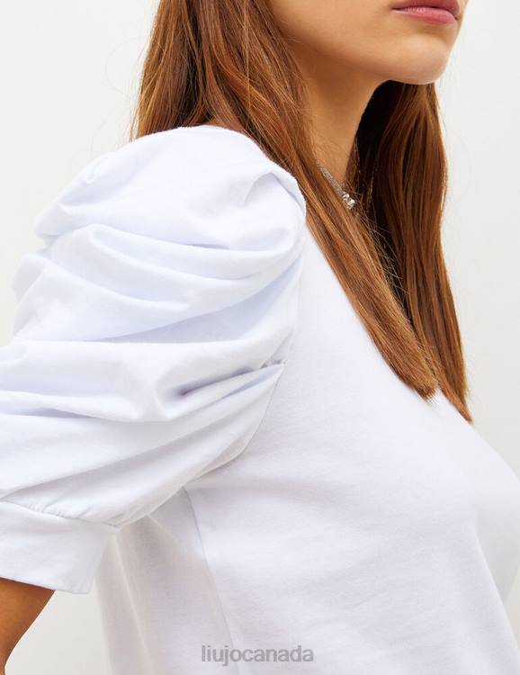 Clothing Liu Jo Jewel T-Shirt With Gathered Sleeves Women F6062722
