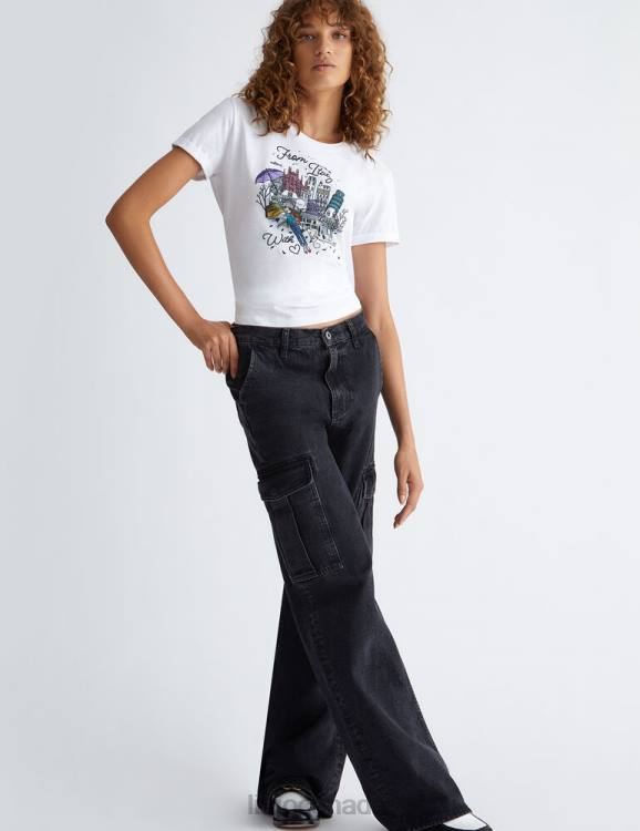 Clothing Liu Jo Printed T-Shirt With Gemstones Women F606107