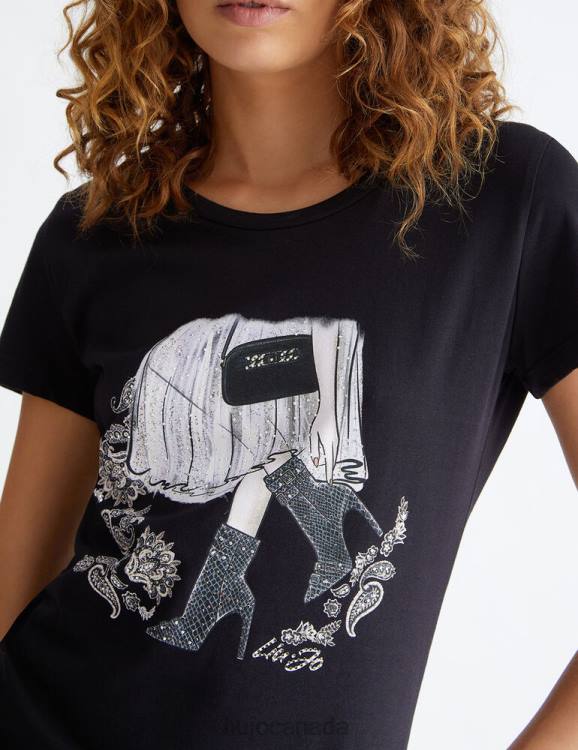 Clothing Liu Jo Printed T-Shirt With Gemstones Women F606130