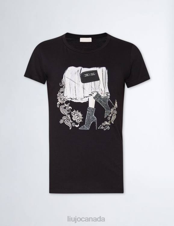 Clothing Liu Jo Printed T-Shirt With Gemstones Women F606130