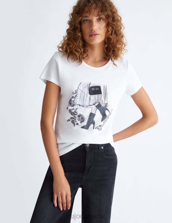 Clothing Liu Jo Printed T-Shirt With Gemstones Women F60618