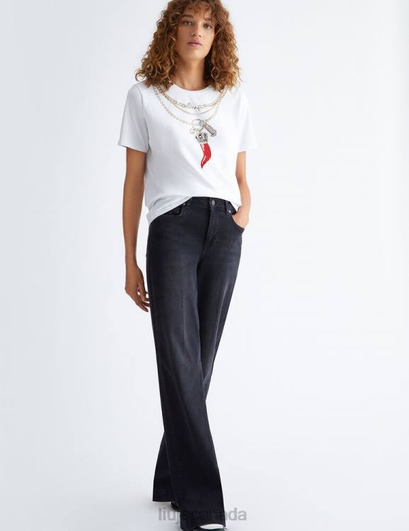 Clothing Liu Jo Printed T-Shirt With Gemstones Women F606347