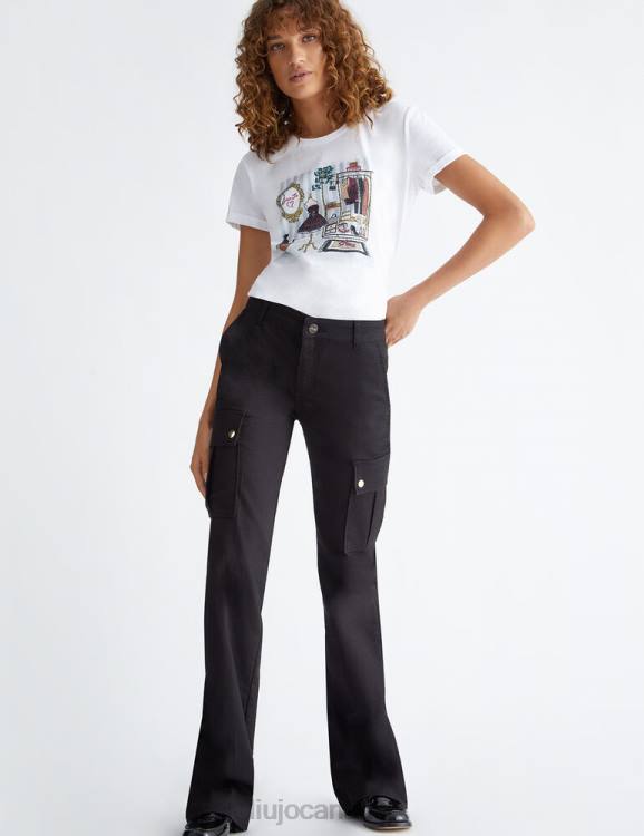 Clothing Liu Jo Printed T-Shirt With Gemstones Women F60649