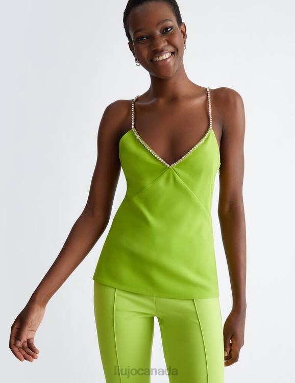 Clothing Liu Jo Satin Top With Bejewelled Straps Women F6061138