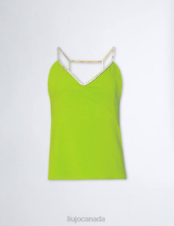 Clothing Liu Jo Satin Top With Bejewelled Straps Women F6061138