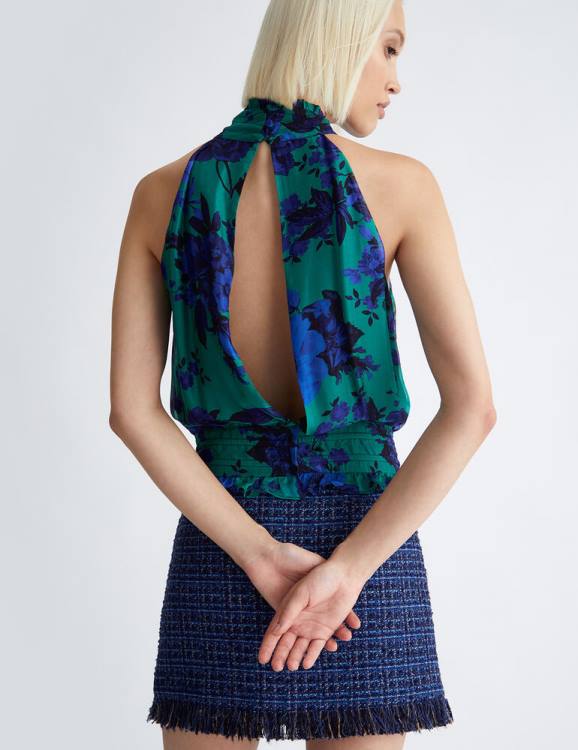 Clothing Liu Jo Silk Blend Floral Top Women F606197
