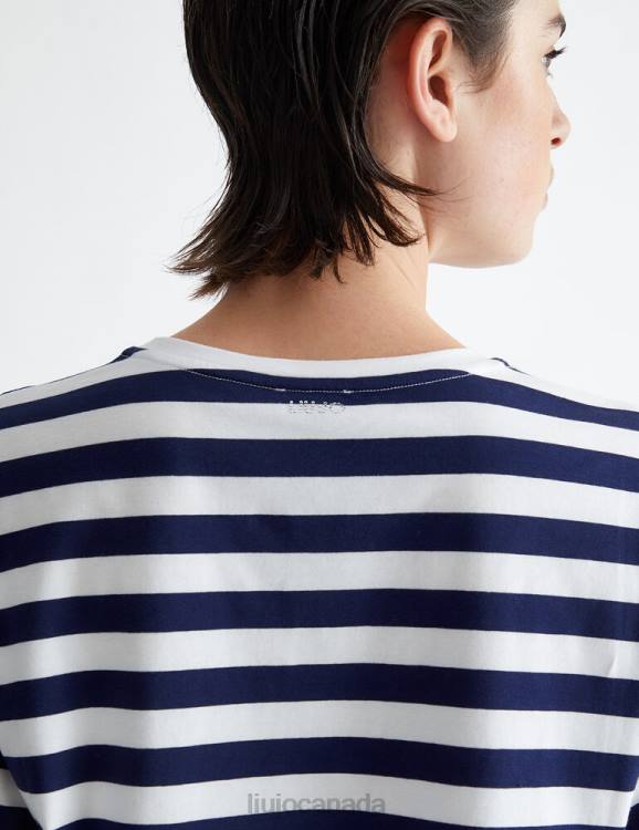 Clothing Liu Jo Striped T-Shirt With Beads Women F606581