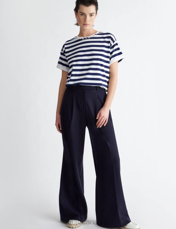 Clothing Liu Jo Striped T-Shirt With Beads Women F606581