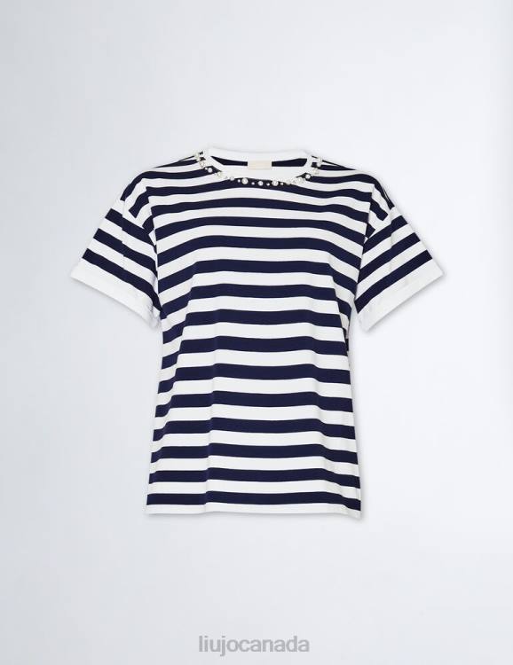 Clothing Liu Jo Striped T-Shirt With Beads Women F606581