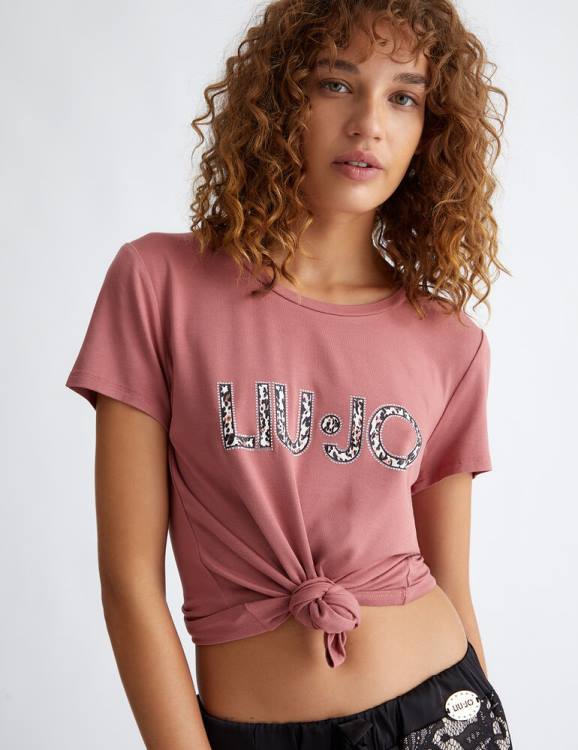 Clothing Liu Jo T-Shirt With Animal-Print Logo Women F606280