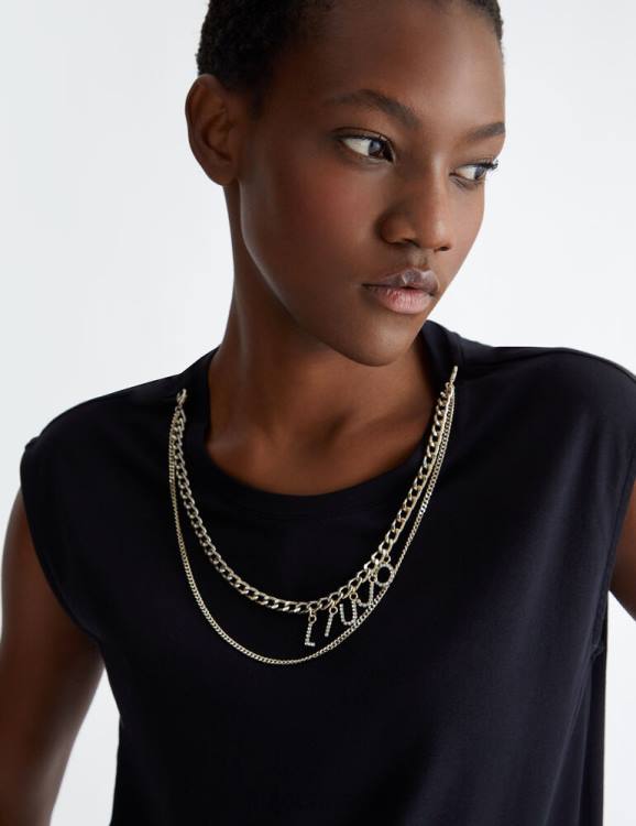 Clothing Liu Jo T-Shirt With Chain And Logo Women F606601