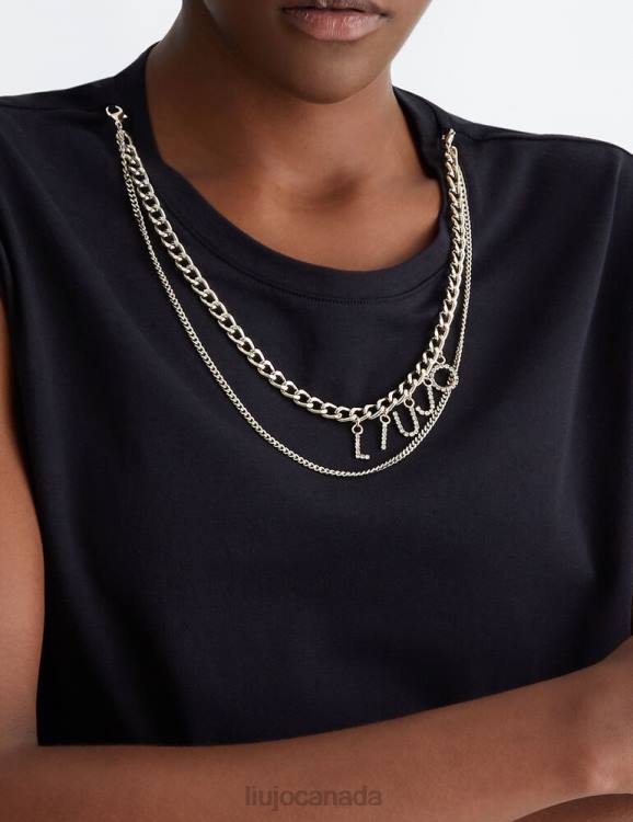 Clothing Liu Jo T-Shirt With Chain And Logo Women F606601