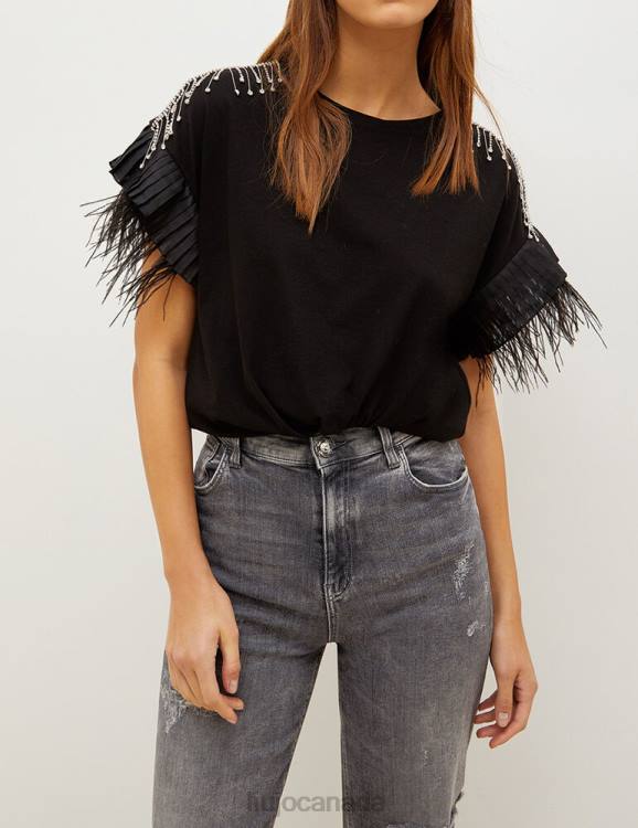 Clothing Liu Jo T-Shirt With Feathers And Gemstones Women F6062567