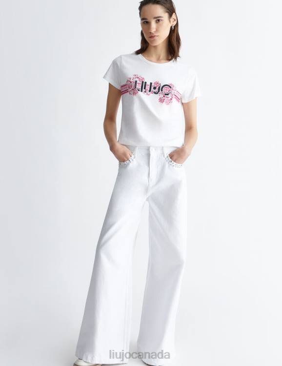 Clothing Liu Jo T-Shirt With Floral Print And Gemstones Women F606566