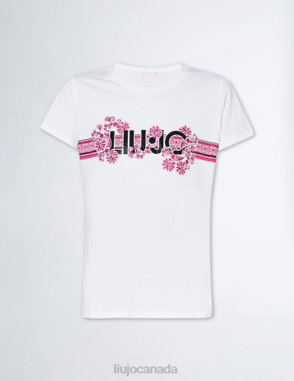 Clothing Liu Jo T-Shirt With Floral Print And Gemstones Women F606566