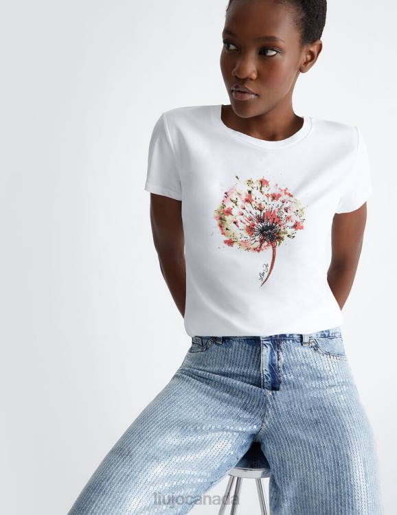 Clothing Liu Jo T-Shirt With Flower And Gemstone Print Women F606669