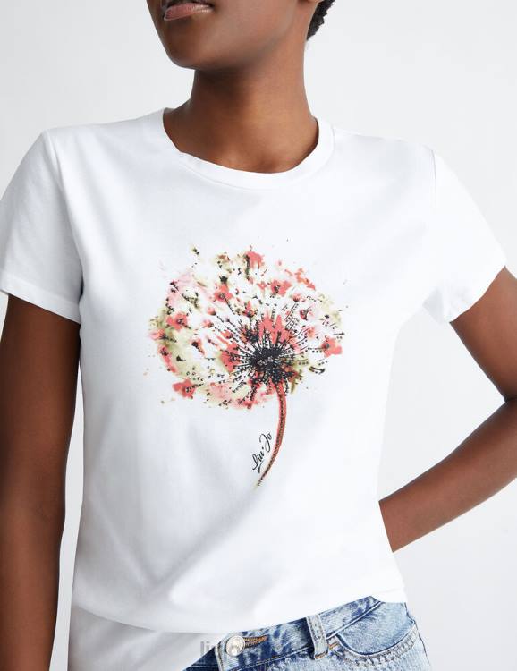 Clothing Liu Jo T-Shirt With Flower And Gemstone Print Women F606669