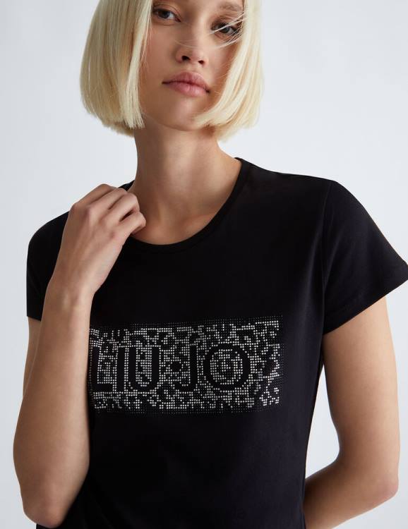 Clothing Liu Jo T-Shirt With Logo And Gemstones Women F60615