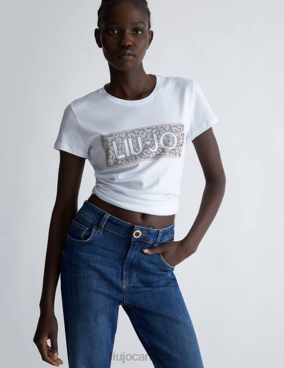 Clothing Liu Jo T-Shirt With Logo And Gemstones Women F60619