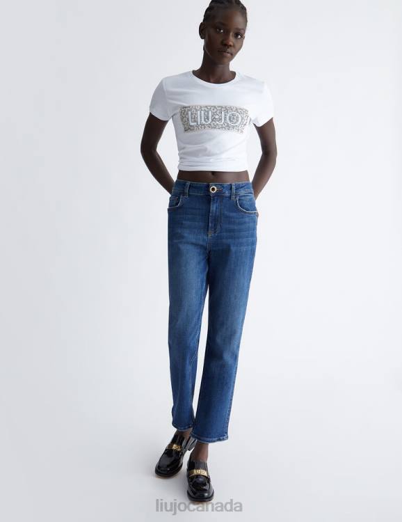 Clothing Liu Jo T-Shirt With Logo And Gemstones Women F60619