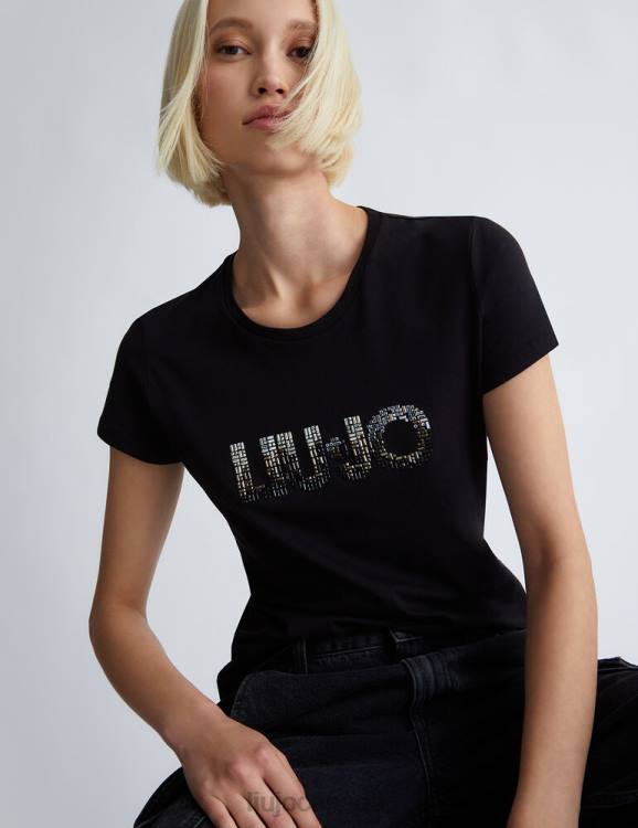 Clothing Liu Jo T-Shirt With Logo And Gemstones Women F60637