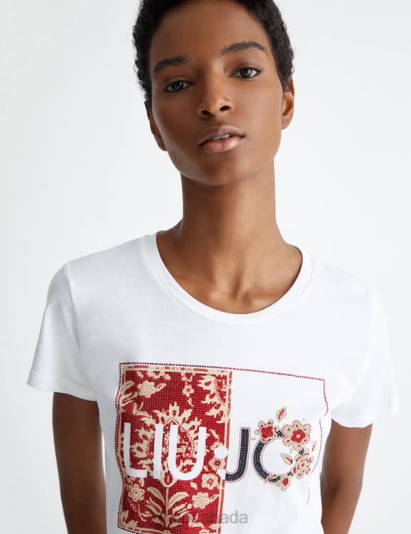 Clothing Liu Jo T-Shirt With Logo And Gemstones Women F606558