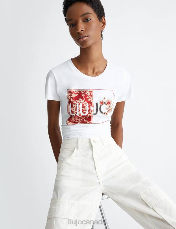 Clothing Liu Jo T-Shirt With Logo And Gemstones Women F606558