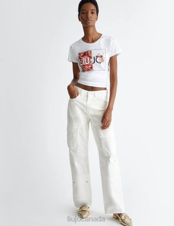 Clothing Liu Jo T-Shirt With Logo And Gemstones Women F606558