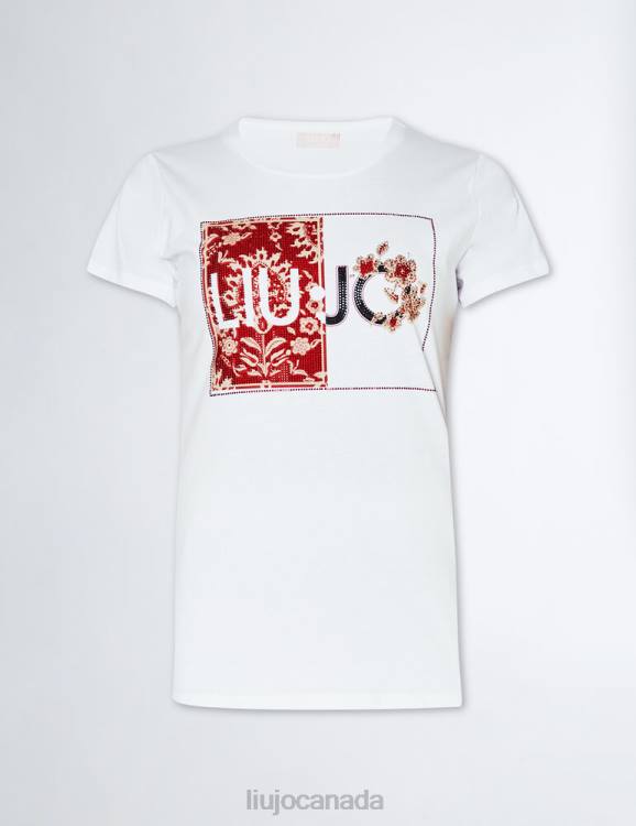 Clothing Liu Jo T-Shirt With Logo And Gemstones Women F606558