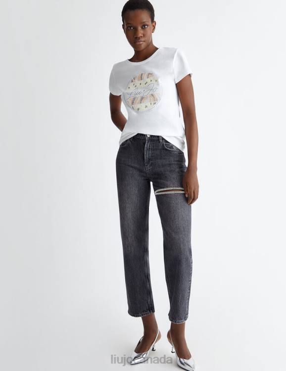 Clothing Liu Jo T-Shirt With Logo And Gemstones Women F606613