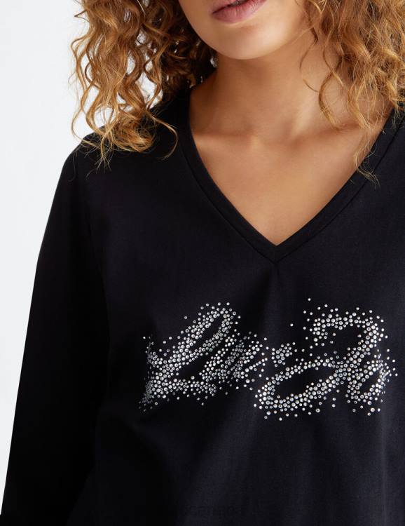 Clothing Liu Jo T-Shirt With Logo And Gemstones Women F60693