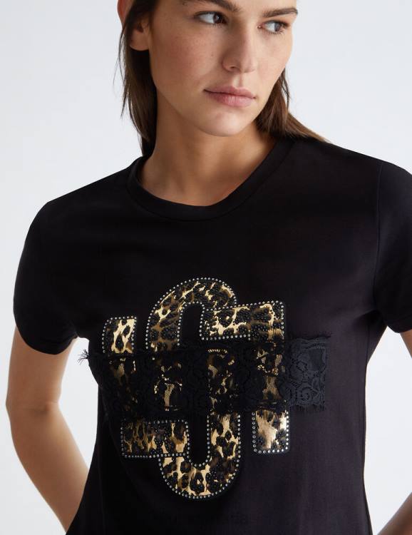 Clothing Liu Jo T-Shirt With Logo And Lace Women F6061094
