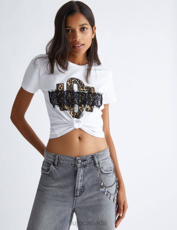 Clothing Liu Jo T-Shirt With Logo And Lace Women F606746