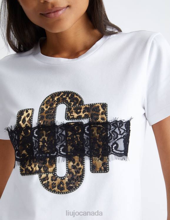 Clothing Liu Jo T-Shirt With Logo And Lace Women F606746