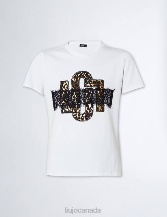 Clothing Liu Jo T-Shirt With Logo And Lace Women F606746