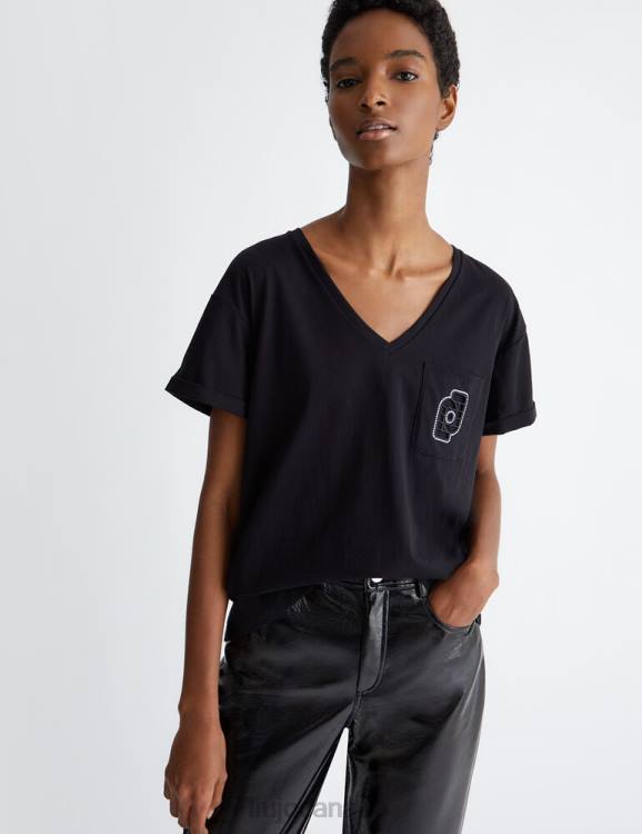 Clothing Liu Jo T-Shirt With Pocket And Rhinestones Women F606728