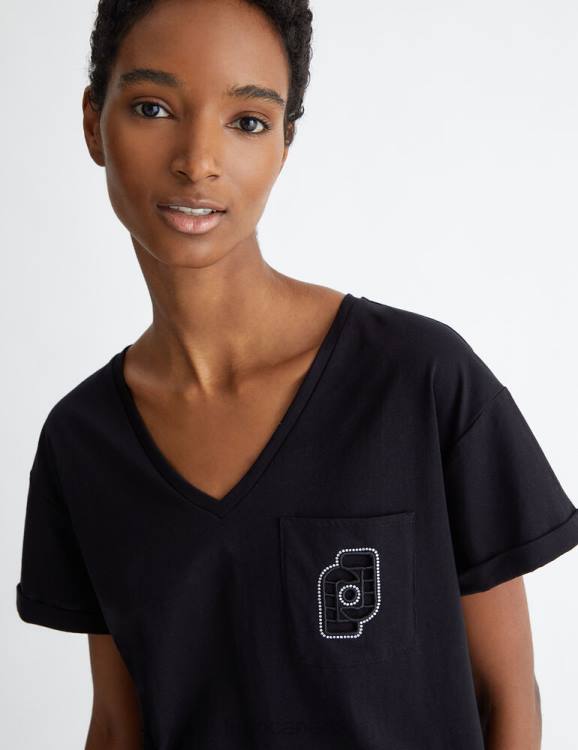 Clothing Liu Jo T-Shirt With Pocket And Rhinestones Women F606728