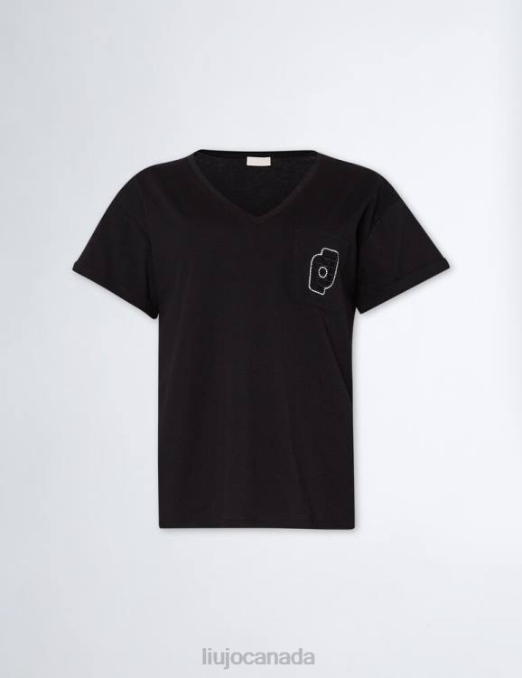 Clothing Liu Jo T-Shirt With Pocket And Rhinestones Women F606728