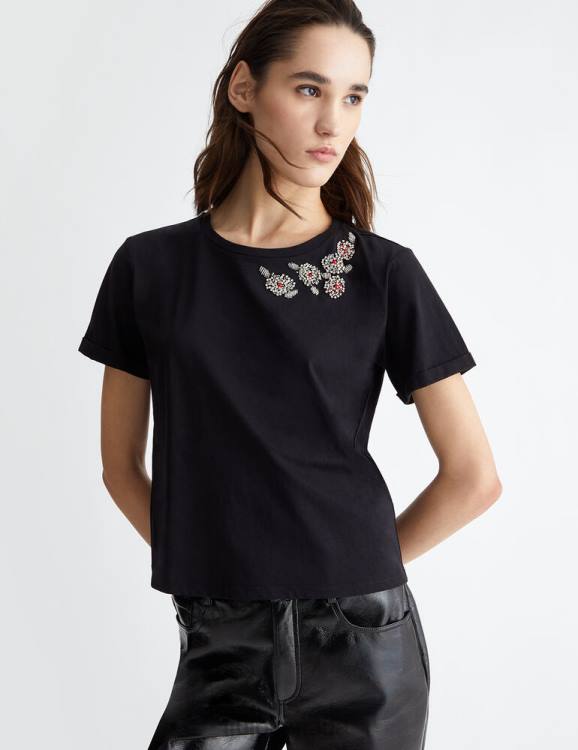 Clothing Liu Jo T-Shirt With Rhinestones Women F606587