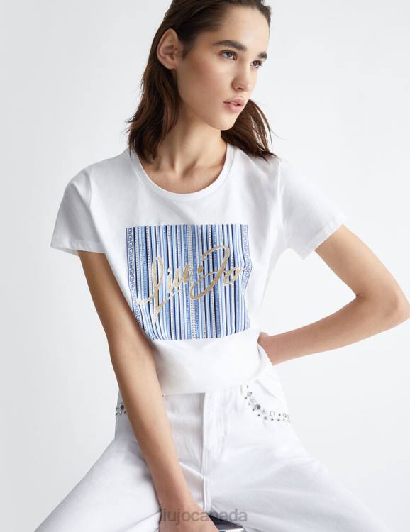 Clothing Liu Jo T-Shirt With Striped Print And Logo Women F606564