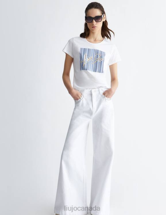 Clothing Liu Jo T-Shirt With Striped Print And Logo Women F606564