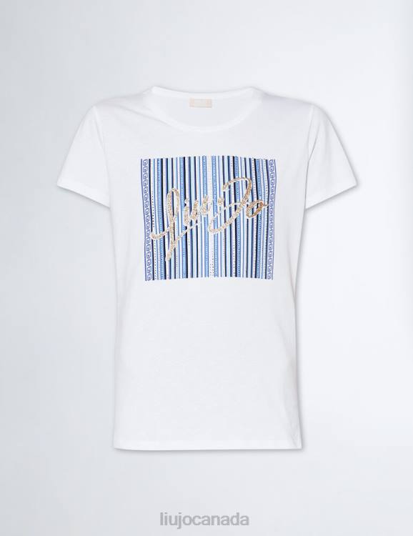 Clothing Liu Jo T-Shirt With Striped Print And Logo Women F606564