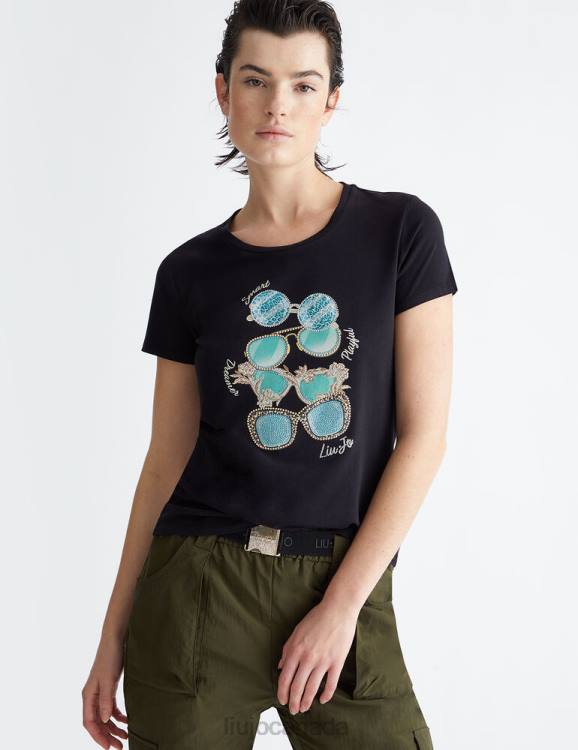 Clothing Liu Jo T-Shirt With Sunglasses And Gemstones Print Women F606821
