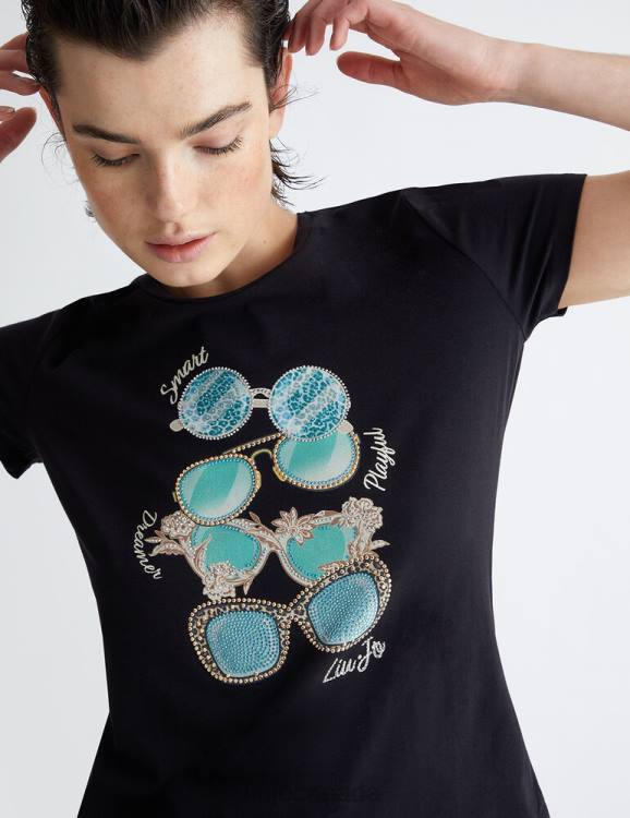 Clothing Liu Jo T-Shirt With Sunglasses And Gemstones Print Women F606821